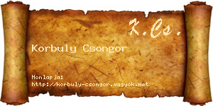 Korbuly Csongor névjegykártya